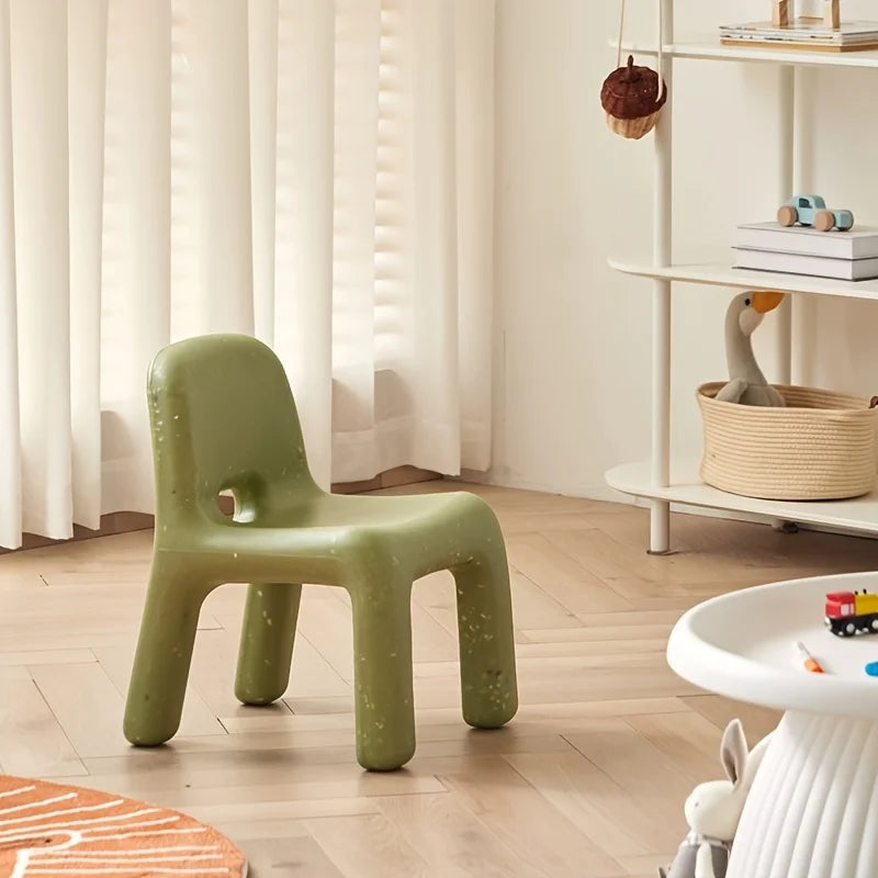 High-Quality Nordic Style Plastic Chair - Compact Outdoor Bench with Backrest, Perfect for Patio & Garden Decor